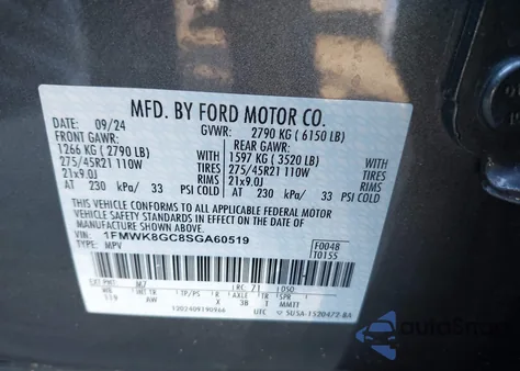 2025 Ford Explorer St z USA, uszkodzony, nr VIN 1FMWK8GC8SGA60519